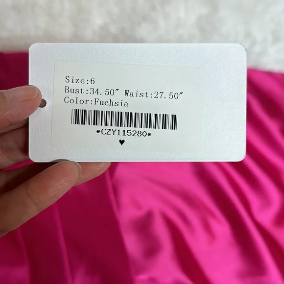 Dress First Cocktail Dress Form Fitting Fuchsia Sz6 Bust 34”waist 27” NWT - Picture 5 of 9